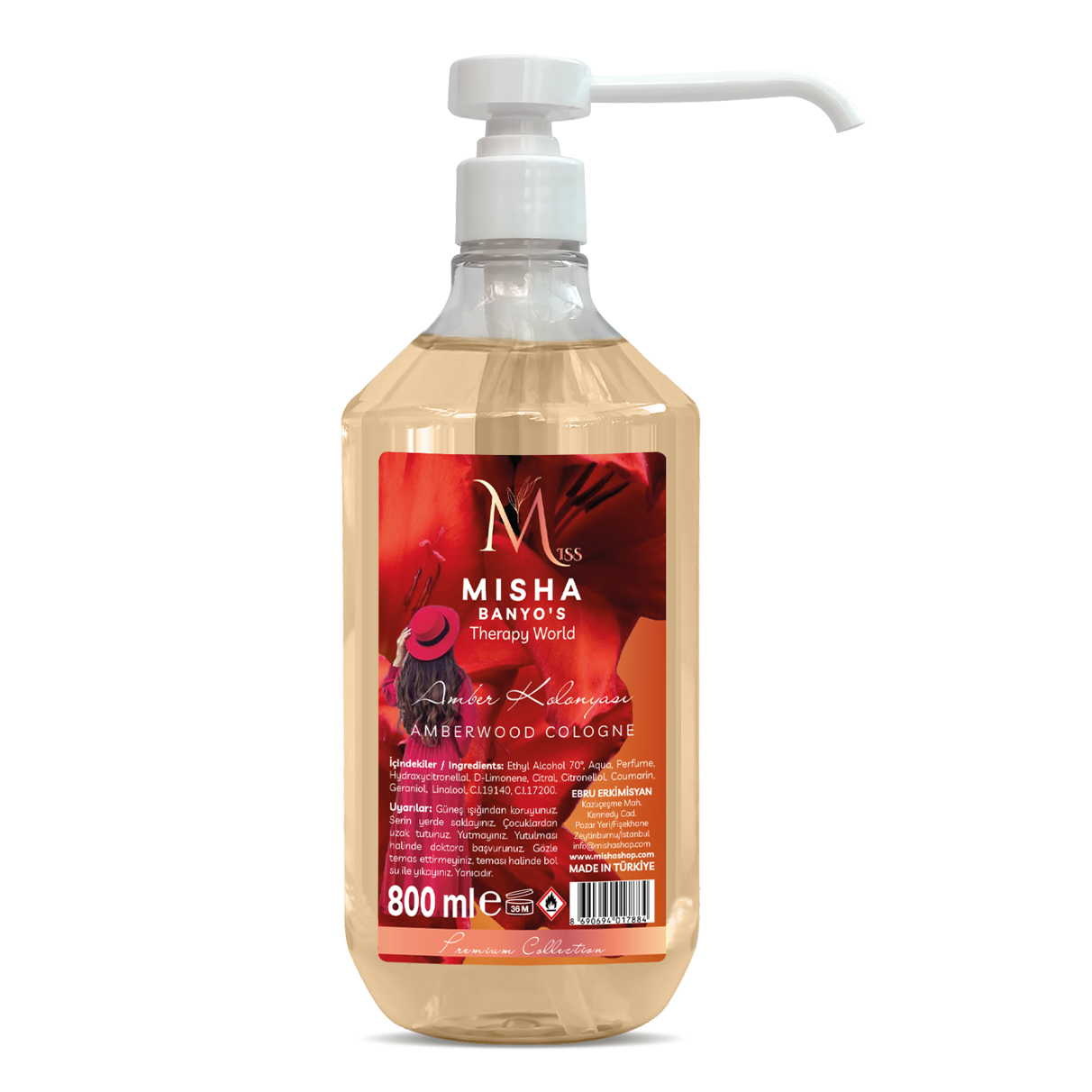 Amber Kolonyası 800 ml Püskürtmeli